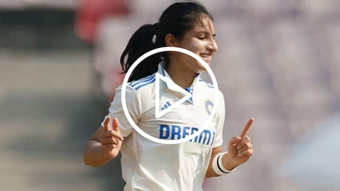 [Watch] Renuka Singh Thakur Claims Maiden Test Wicket, Cleans Up Sophia Dunkley